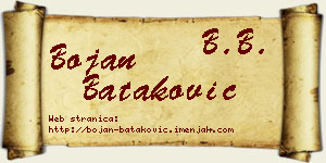Bojan Bataković vizit kartica